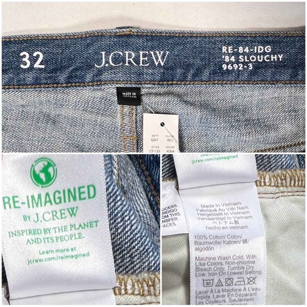 J.CREW Women’s Size 32‎ ‘84 Kyoto Wash Slouchy Distressed Straight Leg Jeans - Picture 12 of 16